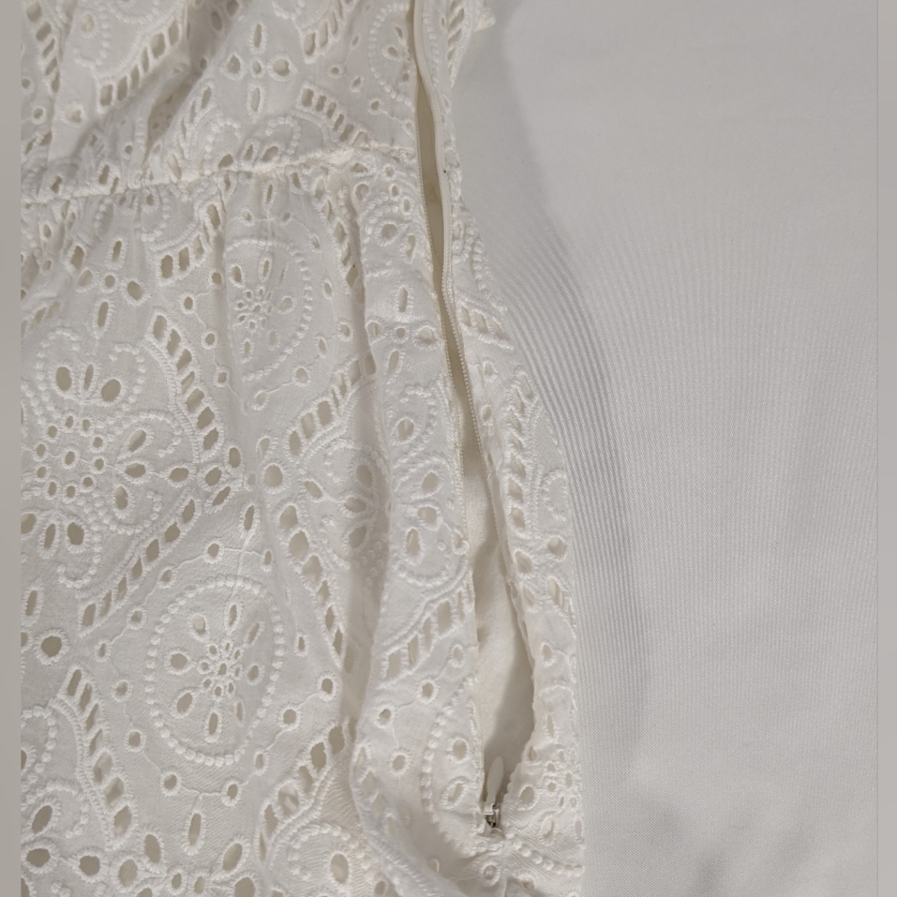New Veronica Beard Calibra Broderie Eyelet Long-Sleeve Tiered Dress Size 00 - Picture 8 of 12